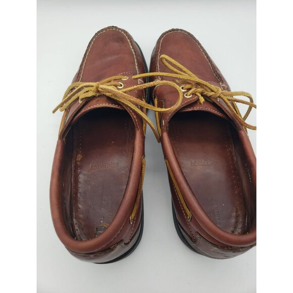 Allen Edmonds Millbridge Brown Leather Boat Shoes 12 B Goodyear Soles Broke Lace main image 12